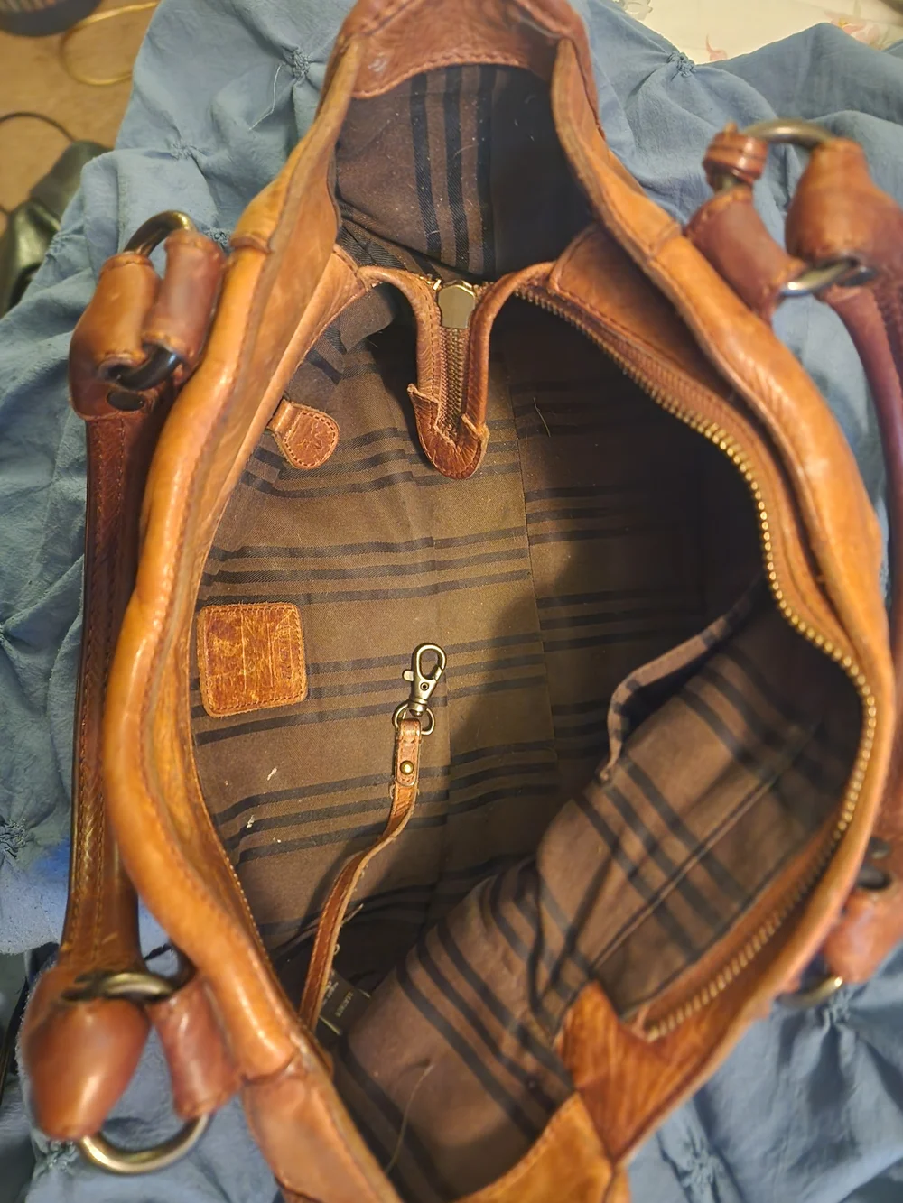 Brown Leather Satchel Handbag - Classic Women's Tote